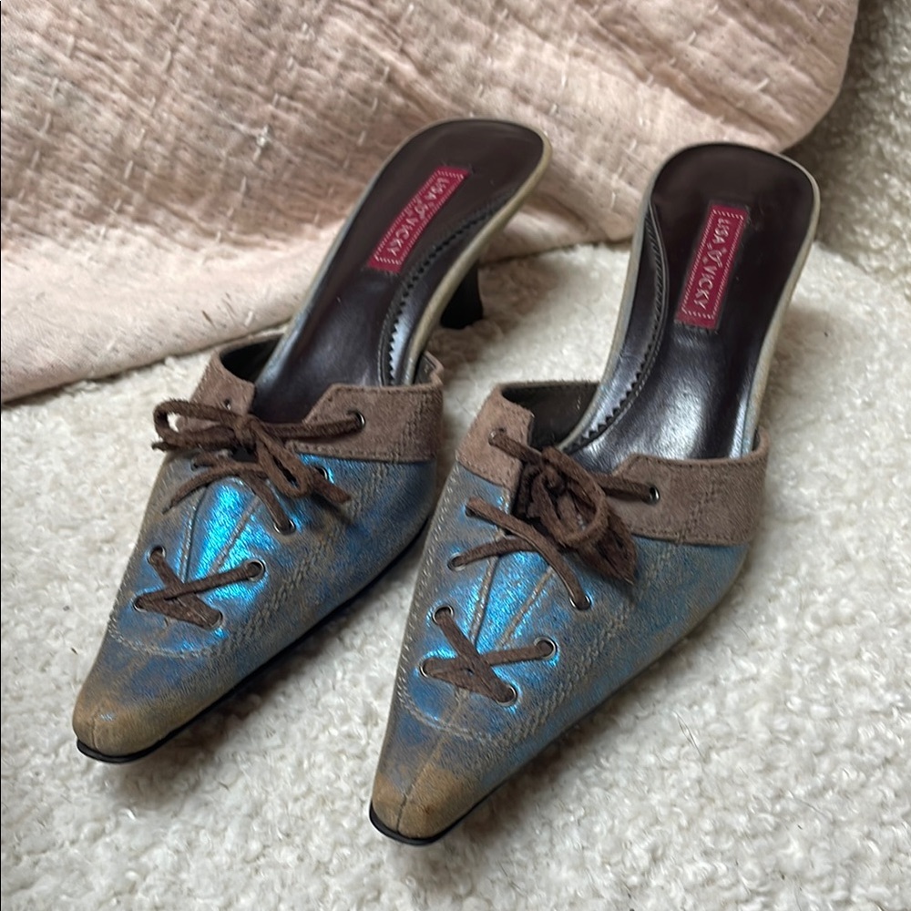 Blue and Brown Women's Shoes